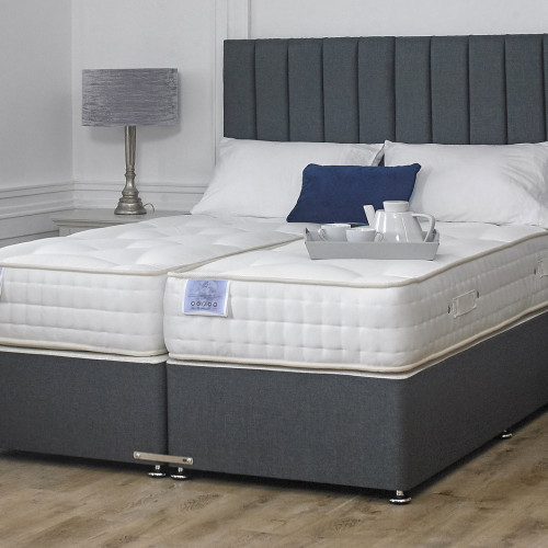 Luxury Hotel Zip and Link Contract 1000 Pocket Sprung Intelligent Fibre Divan Bed Set