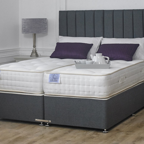 Luxury Hotel Zip and Link Contract 2000 Pocket Sprung Intelligent Fibre Divan Bed Set