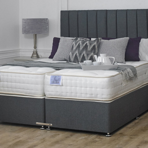 Luxury Hotel Zip and Link Contract 5000 Pocket Sprung Intelligent Wool Divan Bed Set