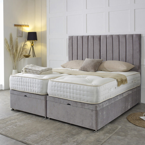 Luxury Hotel Zip and Link Contract 1000 Pocket Sprung Intelligent Fibre Ottoman Divan Bed Set